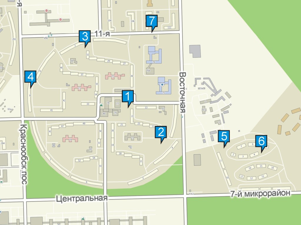 Map of conainers